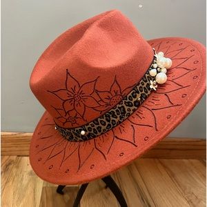 Hand burned hat